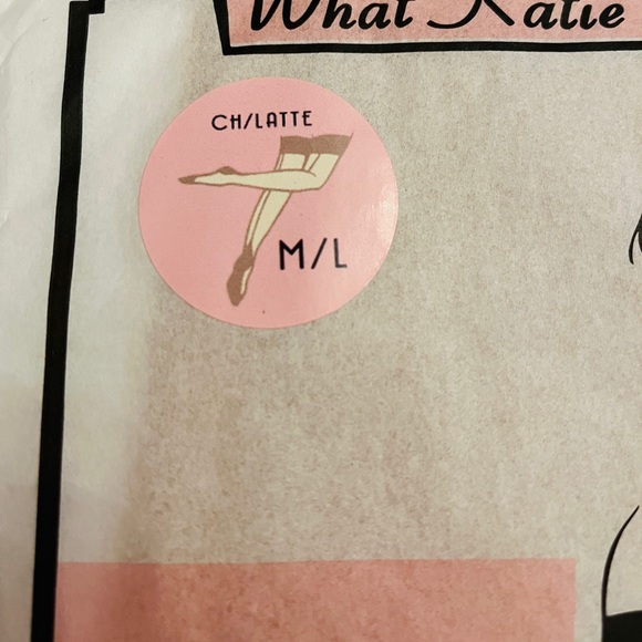 What Katie Did SEAMED STOCKINGS CHAMPAGNE LATTE GLAMOUR H2040 size M/L - Picture 6 of 9